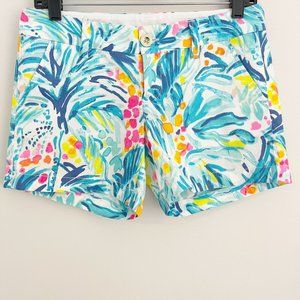 LILLY PULITZER Serene Blue Tippy Top Callahan Shorts Size 0